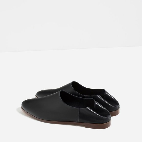 Zara Leather Slippers Babouches Slides - Picture 2 of 11